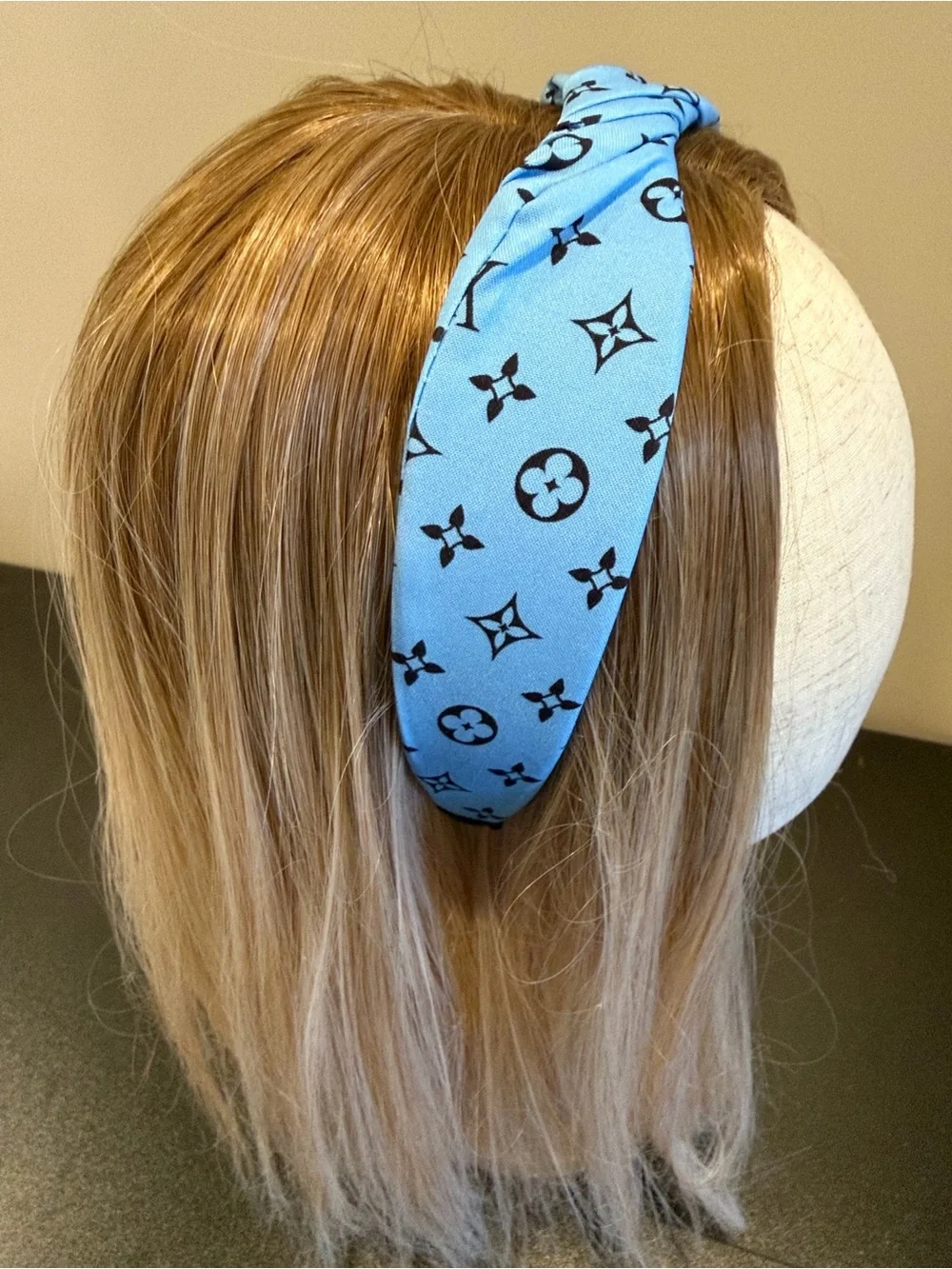 Blue Patterned Knotted Headband for Kids